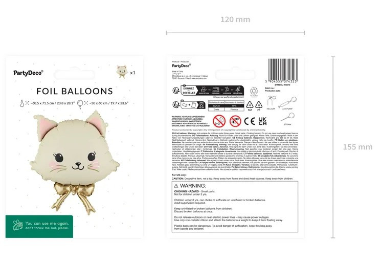 Balon foliowy Kotek 50x60cm FB370 PartyDeco